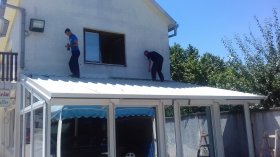 Trapezoidal steel roofing